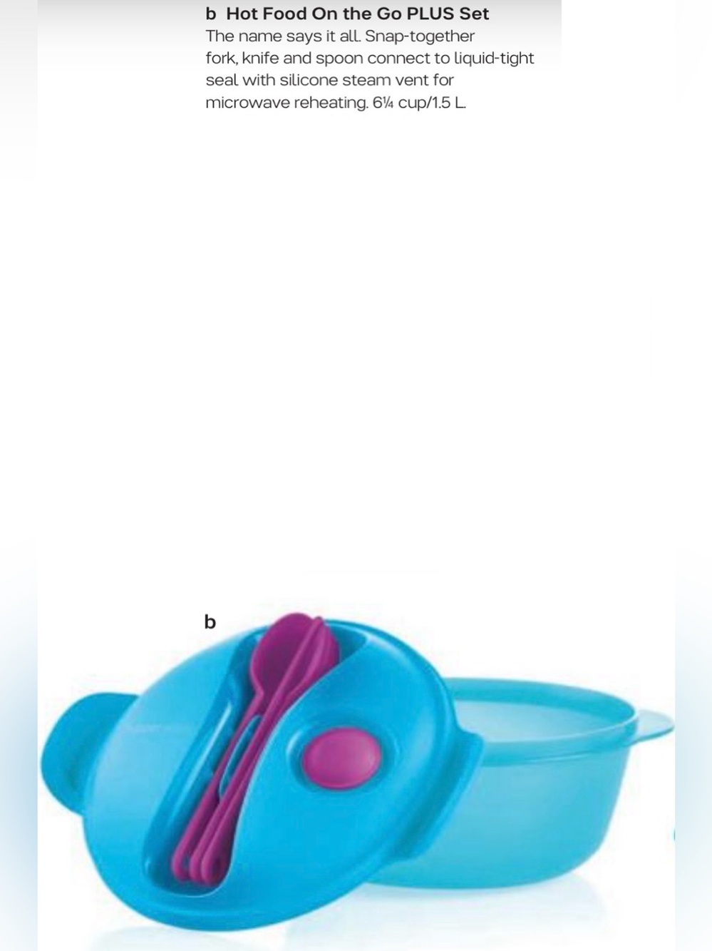 Tupperware Hot Food On the Go Lunch Set